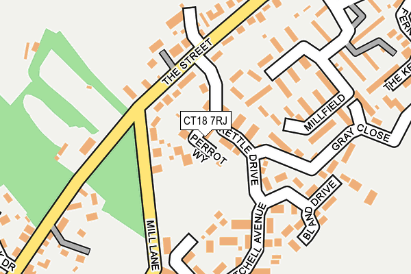 CT18 7RJ map - OS OpenMap – Local (Ordnance Survey) CT18 7RJ map - OS OpenMap – Local (Ordnance Survey)