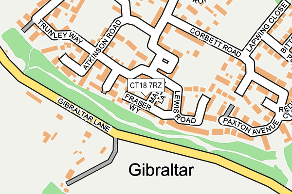 CT18 7RZ map - OS OpenMap – Local (Ordnance Survey) CT18 7RZ map - OS OpenMap – Local (Ordnance Survey)