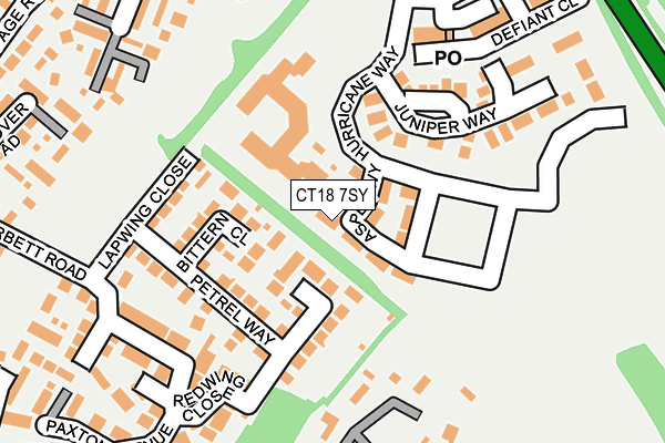 CT18 7SY map - OS OpenMap – Local (Ordnance Survey) CT18 7SY map - OS OpenMap – Local (Ordnance Survey)