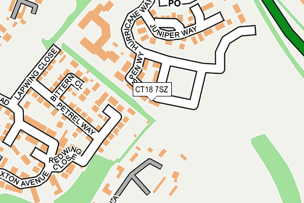 CT18 7SZ map - OS OpenMap – Local (Ordnance Survey) CT18 7SZ map - OS OpenMap – Local (Ordnance Survey)