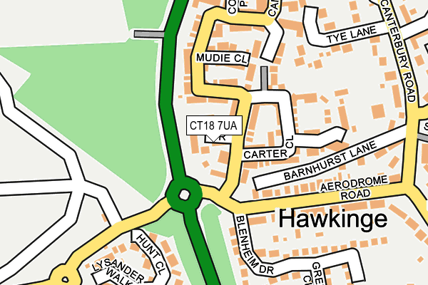 CT18 7UA map - OS OpenMap – Local (Ordnance Survey) CT18 7UA map - OS OpenMap – Local (Ordnance Survey)
