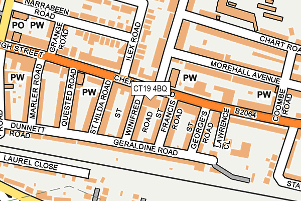 CT19 4BQ map - OS OpenMap – Local (Ordnance Survey) CT19 4BQ map - OS OpenMap – Local (Ordnance Survey)