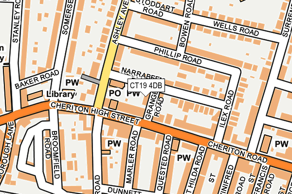 CT19 4DB map - OS OpenMap – Local (Ordnance Survey) CT19 4DB map - OS OpenMap – Local (Ordnance Survey)