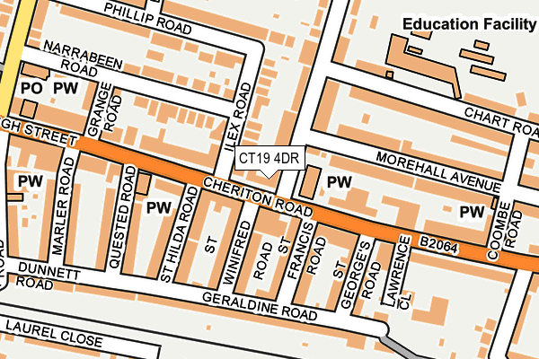 CT19 4DR map - OS OpenMap – Local (Ordnance Survey) CT19 4DR map - OS OpenMap – Local (Ordnance Survey)