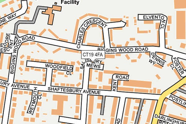 CT19 4FA map - OS OpenMap – Local (Ordnance Survey) CT19 4FA map - OS OpenMap – Local (Ordnance Survey)