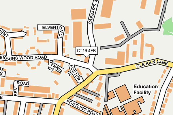 CT19 4FB map - OS OpenMap – Local (Ordnance Survey) CT19 4FB map - OS OpenMap – Local (Ordnance Survey)