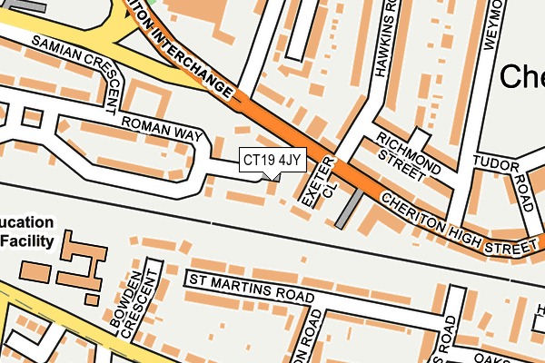 CT19 4JY map - OS OpenMap – Local (Ordnance Survey) CT19 4JY map - OS OpenMap – Local (Ordnance Survey)