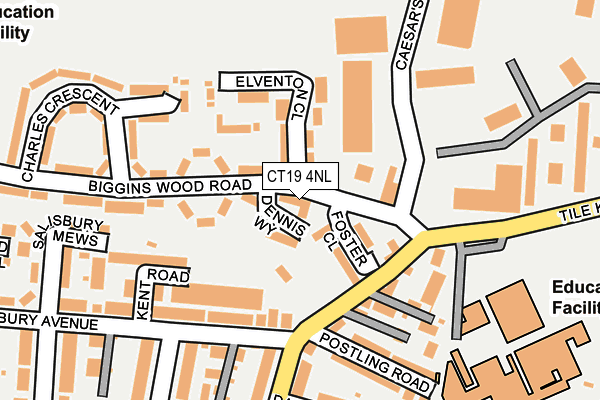 CT19 4NL map - OS OpenMap – Local (Ordnance Survey) CT19 4NL map - OS OpenMap – Local (Ordnance Survey)
