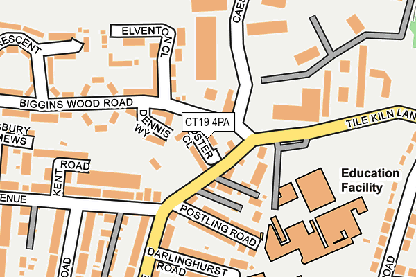 CT19 4PA map - OS OpenMap – Local (Ordnance Survey) CT19 4PA map - OS OpenMap – Local (Ordnance Survey)