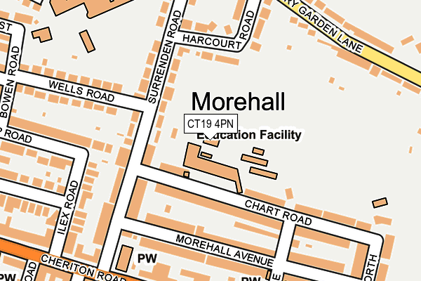 CT19 4PN map - OS OpenMap – Local (Ordnance Survey) CT19 4PN map - OS OpenMap – Local (Ordnance Survey)