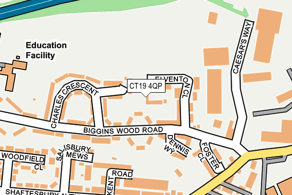 CT19 4QP map - OS OpenMap – Local (Ordnance Survey) CT19 4QP map - OS OpenMap – Local (Ordnance Survey)