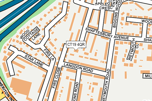 CT19 4QR map - OS OpenMap – Local (Ordnance Survey) CT19 4QR map - OS OpenMap – Local (Ordnance Survey)