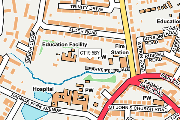 CT19 5BY map - OS OpenMap – Local (Ordnance Survey) CT19 5BY map - OS OpenMap – Local (Ordnance Survey)
