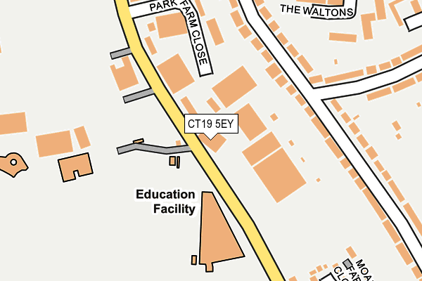 CT19 5EY map - OS OpenMap – Local (Ordnance Survey) CT19 5EY map - OS OpenMap – Local (Ordnance Survey)