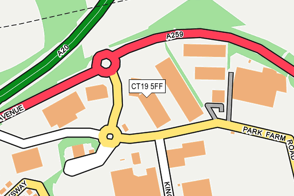 CT19 5FF map - OS OpenMap – Local (Ordnance Survey) CT19 5FF map - OS OpenMap – Local (Ordnance Survey)