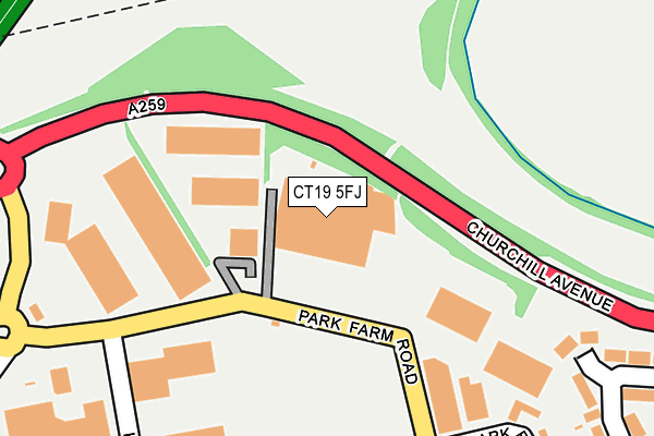 CT19 5FJ map - OS OpenMap – Local (Ordnance Survey) CT19 5FJ map - OS OpenMap – Local (Ordnance Survey)