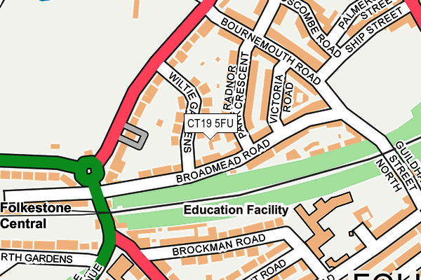 CT19 5FU map - OS OpenMap – Local (Ordnance Survey)