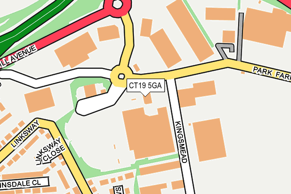 CT19 5GA map - OS OpenMap – Local (Ordnance Survey) CT19 5GA map - OS OpenMap – Local (Ordnance Survey)