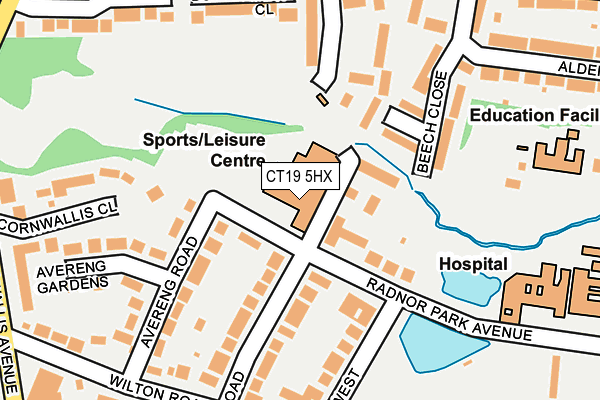 CT19 5HX map - OS OpenMap – Local (Ordnance Survey) CT19 5HX map - OS OpenMap – Local (Ordnance Survey)