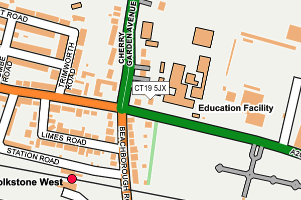 CT19 5JX map - OS OpenMap – Local (Ordnance Survey) CT19 5JX map - OS OpenMap – Local (Ordnance Survey)