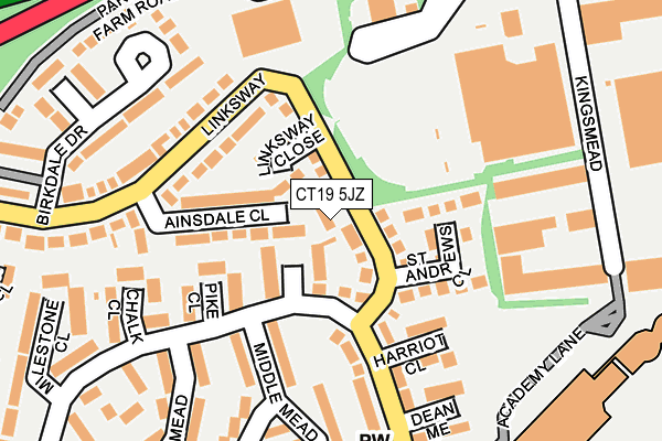 CT19 5JZ map - OS OpenMap – Local (Ordnance Survey) CT19 5JZ map - OS OpenMap – Local (Ordnance Survey)