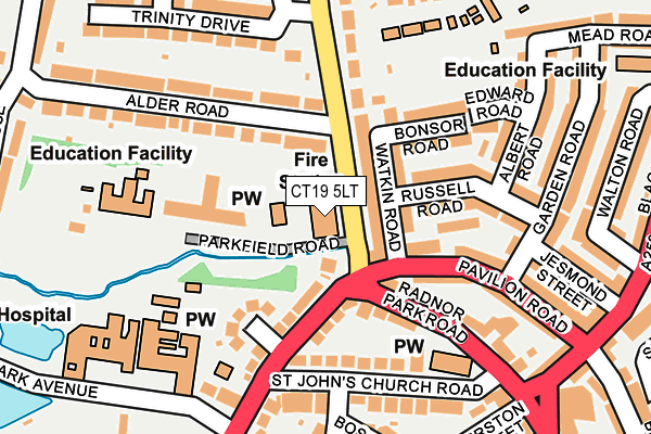 CT19 5LT map - OS OpenMap – Local (Ordnance Survey) CT19 5LT map - OS OpenMap – Local (Ordnance Survey)
