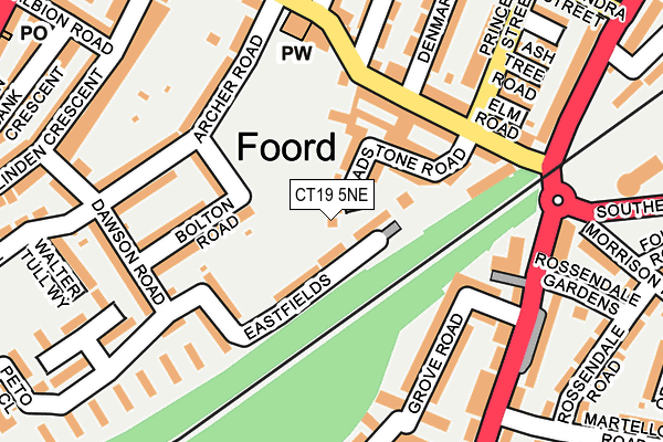 CT19 5NE map - OS OpenMap – Local (Ordnance Survey) CT19 5NE map - OS OpenMap – Local (Ordnance Survey)