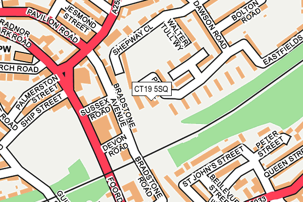 CT19 5SQ map - OS OpenMap – Local (Ordnance Survey) CT19 5SQ map - OS OpenMap – Local (Ordnance Survey)