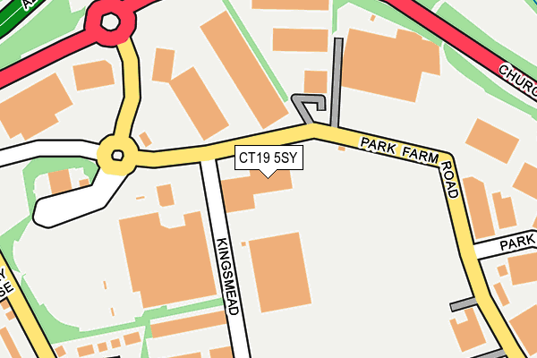 CT19 5SY map - OS OpenMap – Local (Ordnance Survey) CT19 5SY map - OS OpenMap – Local (Ordnance Survey)