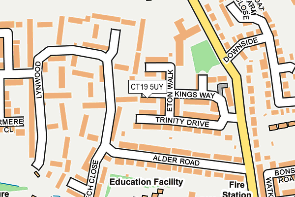 CT19 5UY map - OS OpenMap – Local (Ordnance Survey) CT19 5UY map - OS OpenMap – Local (Ordnance Survey)