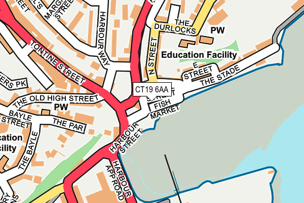 CT19 6AA map - OS OpenMap – Local (Ordnance Survey) CT19 6AA map - OS OpenMap – Local (Ordnance Survey)