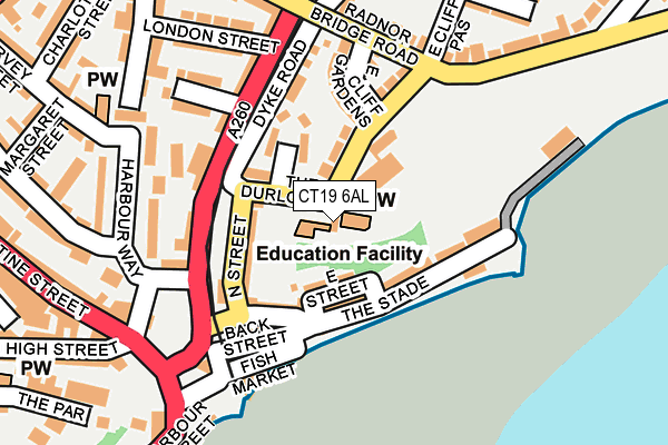 CT19 6AL map - OS OpenMap – Local (Ordnance Survey) CT19 6AL map - OS OpenMap – Local (Ordnance Survey)