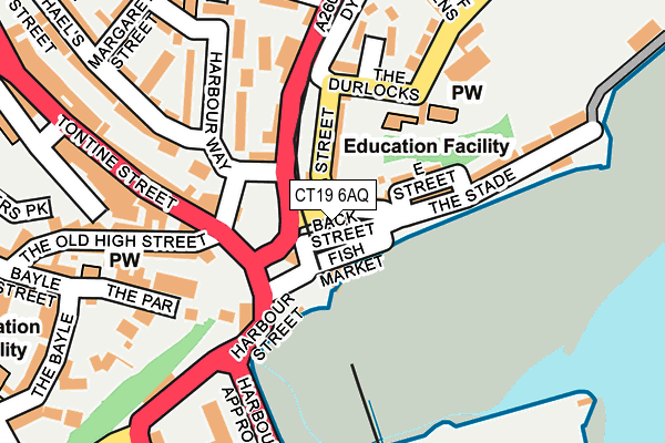 CT19 6AQ map - OS OpenMap – Local (Ordnance Survey) CT19 6AQ map - OS OpenMap – Local (Ordnance Survey)