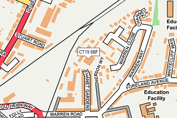 CT19 6BF map - OS OpenMap – Local (Ordnance Survey) CT19 6BF map - OS OpenMap – Local (Ordnance Survey)