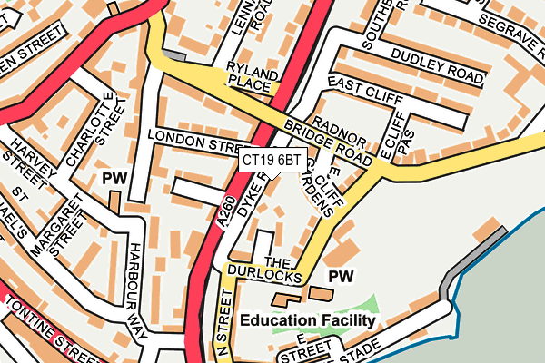 CT19 6BT map - OS OpenMap – Local (Ordnance Survey) CT19 6BT map - OS OpenMap – Local (Ordnance Survey)