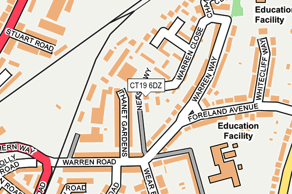 CT19 6DZ map - OS OpenMap – Local (Ordnance Survey) CT19 6DZ map - OS OpenMap – Local (Ordnance Survey)