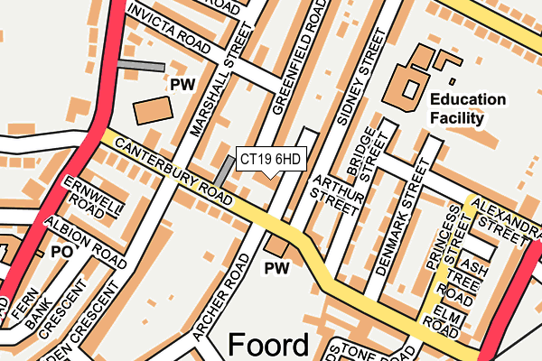 CT19 6HD map - OS OpenMap – Local (Ordnance Survey) CT19 6HD map - OS OpenMap – Local (Ordnance Survey)