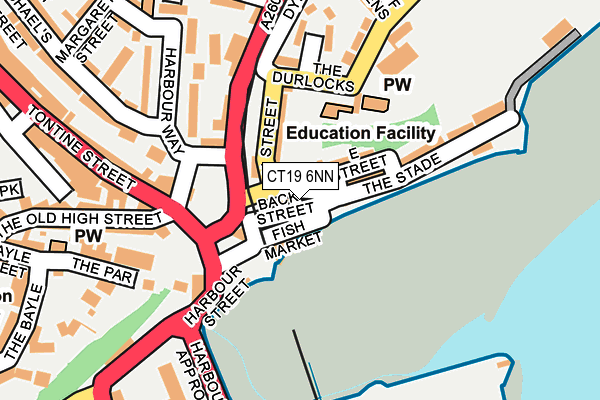 CT19 6NN map - OS OpenMap – Local (Ordnance Survey) CT19 6NN map - OS OpenMap – Local (Ordnance Survey)