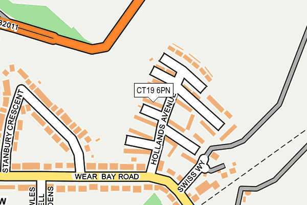 CT19 6PN map - OS OpenMap – Local (Ordnance Survey) CT19 6PN map - OS OpenMap – Local (Ordnance Survey)