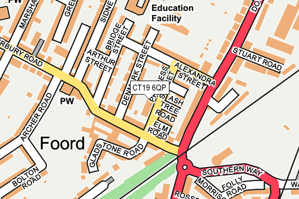 CT19 6QP map - OS OpenMap – Local (Ordnance Survey) CT19 6QP map - OS OpenMap – Local (Ordnance Survey)