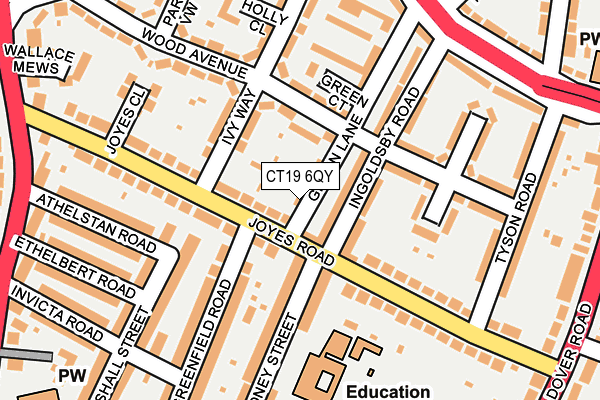CT19 6QY map - OS OpenMap – Local (Ordnance Survey) CT19 6QY map - OS OpenMap – Local (Ordnance Survey)