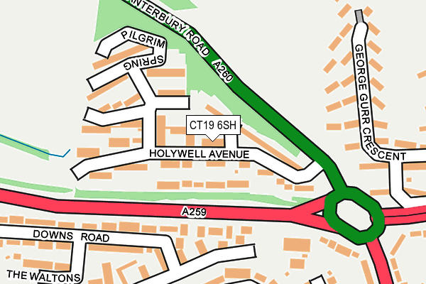 CT19 6SH map - OS OpenMap – Local (Ordnance Survey) CT19 6SH map - OS OpenMap – Local (Ordnance Survey)