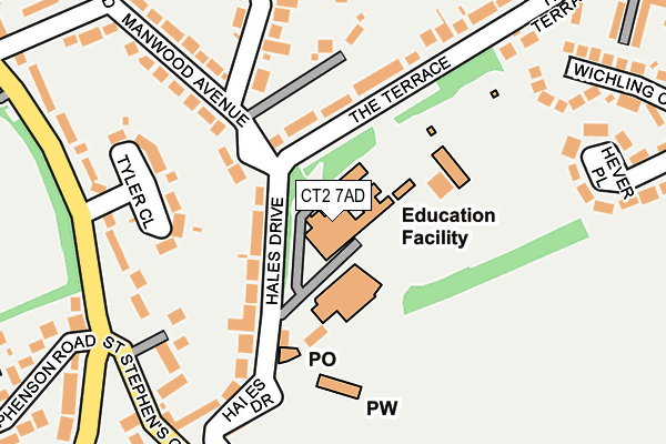 CT2 7AD map - OS OpenMap – Local (Ordnance Survey) CT2 7AD map - OS OpenMap – Local (Ordnance Survey)