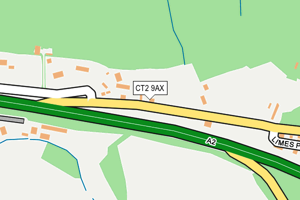 CT2 9AX map - OS OpenMap – Local (Ordnance Survey) CT2 9AX map - OS OpenMap – Local (Ordnance Survey)