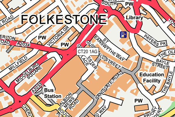 CT20 1AG map - OS OpenMap – Local (Ordnance Survey) CT20 1AG map - OS OpenMap – Local (Ordnance Survey)