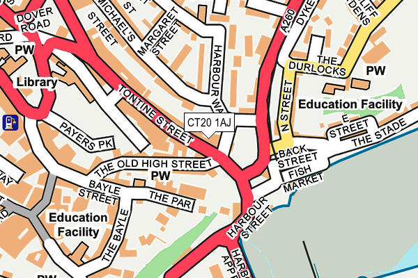 CT20 1AJ map - OS OpenMap – Local (Ordnance Survey) CT20 1AJ map - OS OpenMap – Local (Ordnance Survey)