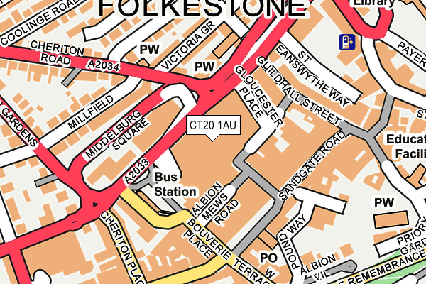 CT20 1AU map - OS OpenMap – Local (Ordnance Survey) CT20 1AU map - OS OpenMap – Local (Ordnance Survey)
