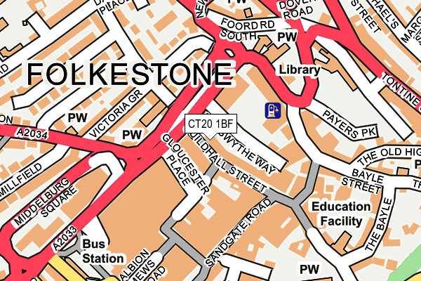 CT20 1BF map - OS OpenMap – Local (Ordnance Survey) CT20 1BF map - OS OpenMap – Local (Ordnance Survey)