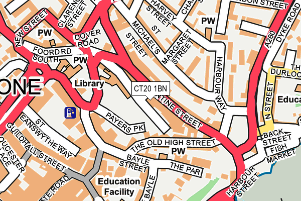 CT20 1BN map - OS OpenMap – Local (Ordnance Survey) CT20 1BN map - OS OpenMap – Local (Ordnance Survey)
