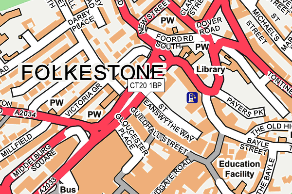 CT20 1BP map - OS OpenMap – Local (Ordnance Survey) CT20 1BP map - OS OpenMap – Local (Ordnance Survey)